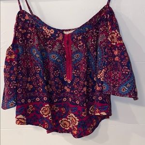 LA Hearts off the shoulder crop top